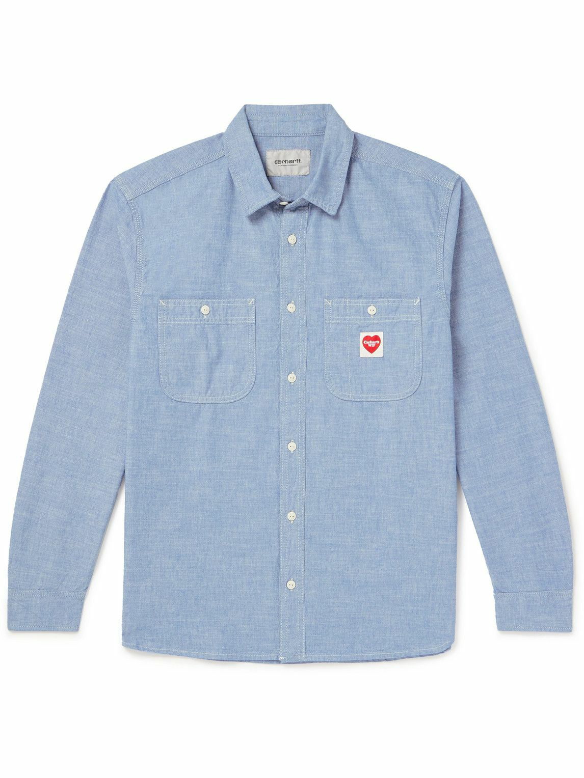 Carhartt WIP - Clink Heart Logo-Appliquéd Cotton-Chambray Shirt - Blue ...