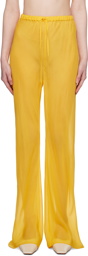 Silk Laundry Yellow Bias-Cut Lounge Pants