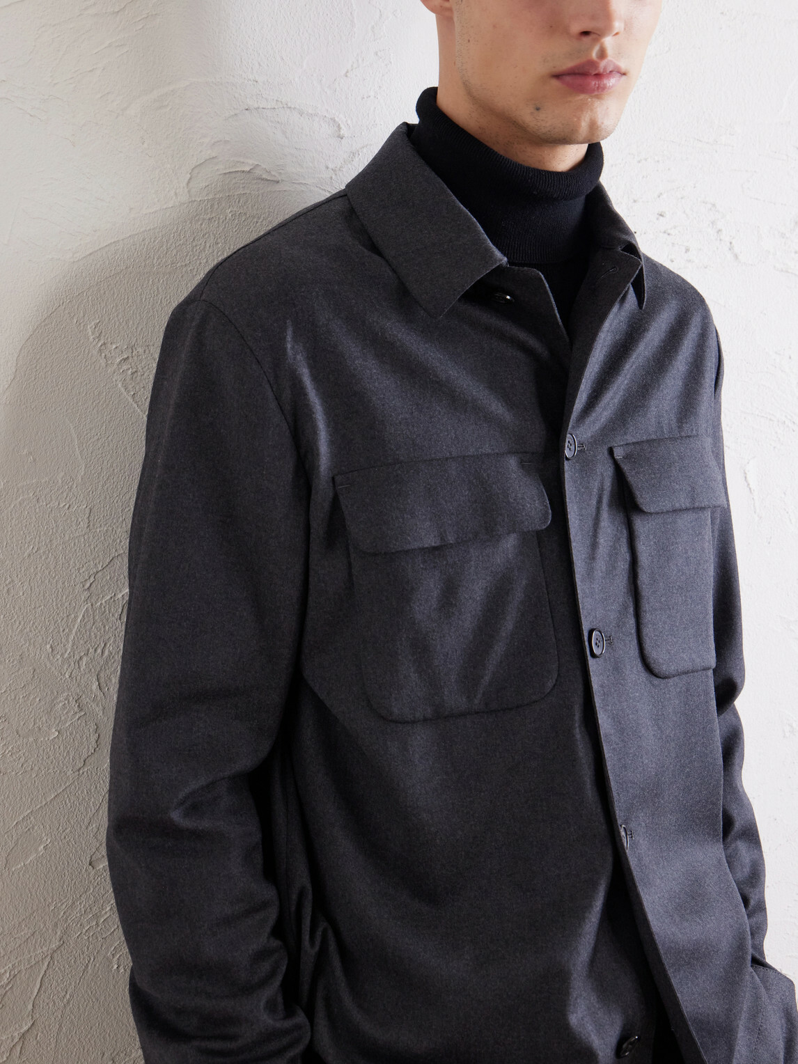 Slowear - Stretch-Wool Flannel Overshirt - Blue