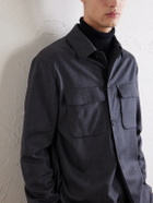 Slowear - Stretch-Wool Flannel Overshirt - Blue