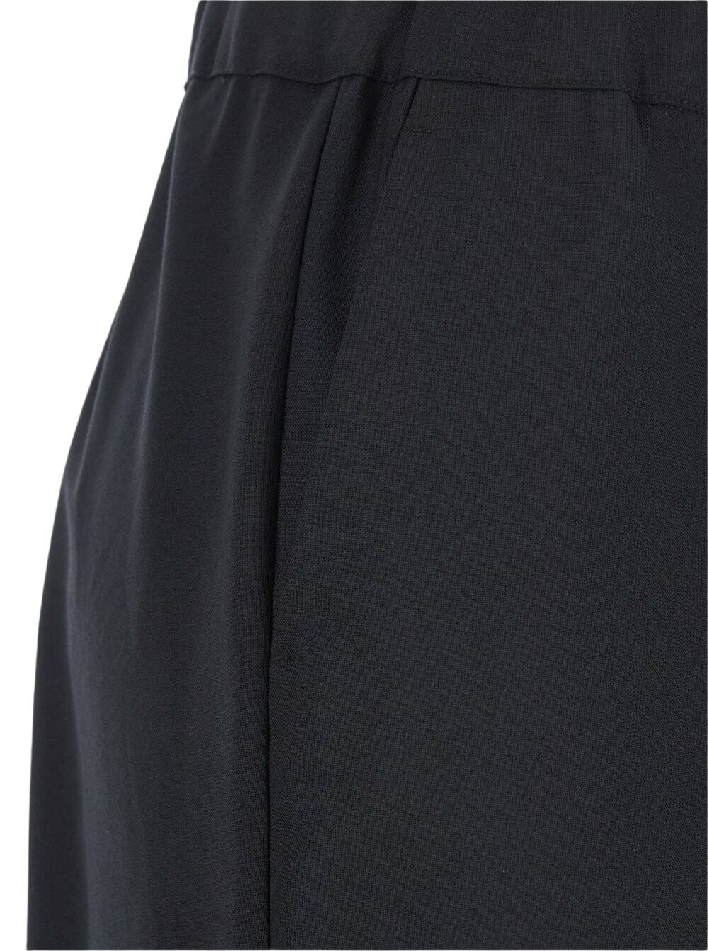 SEMICOUTURE buddy Black Cropped Pants With Drawstring Waist In Cotton Woman