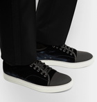 Lanvin - Cap-Toe Velvet and Leather Sneakers - Men - Midnight blue