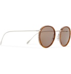 Kingsman - Cutler and Gross Round-Frame Acetate and Silver-Tone Sunglasses - Brown