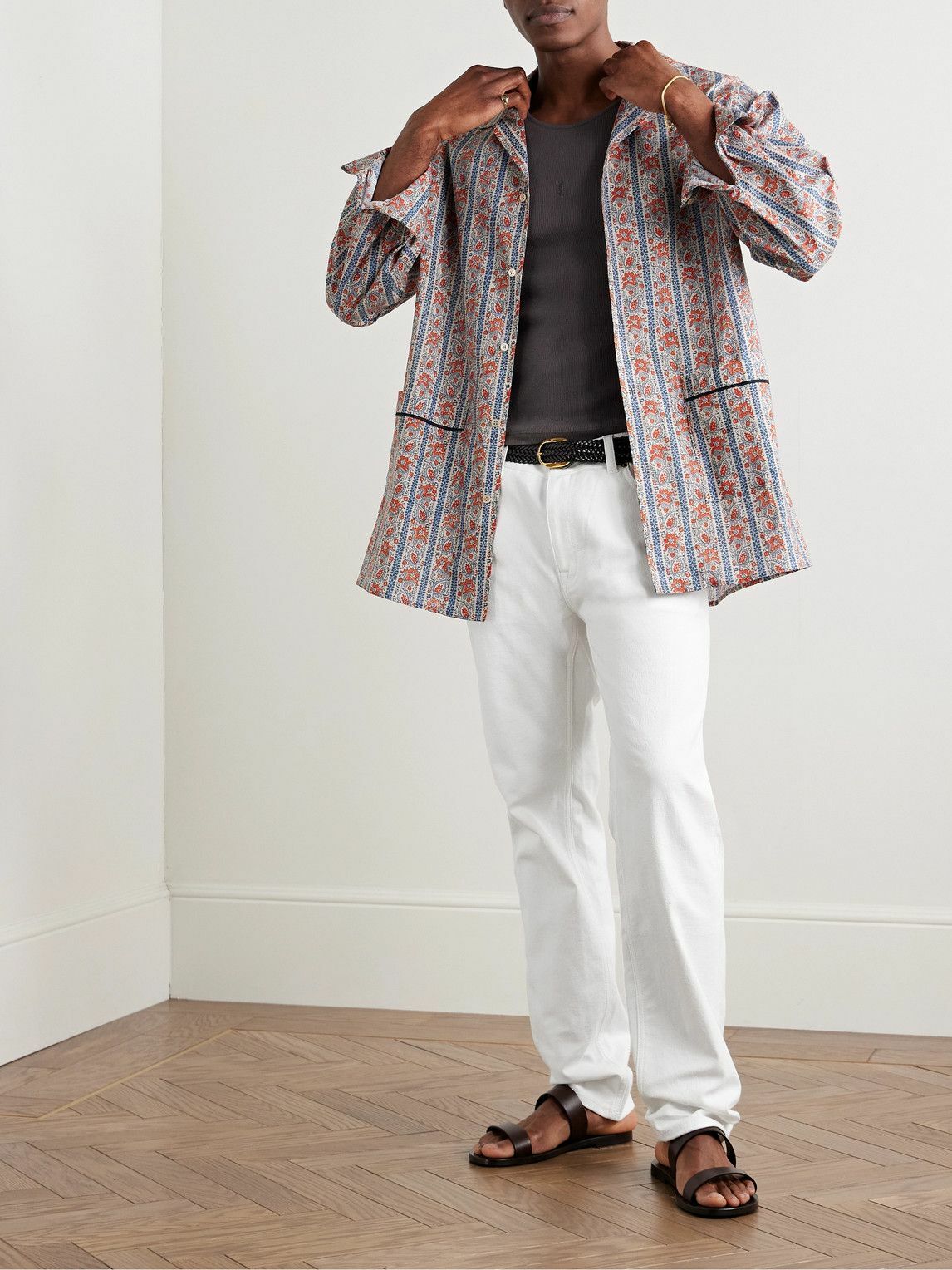 Etro - Straight-Leg Paisley-Jacquard Jeans - White
