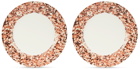 Stories of Italy White & Red Plain Plate Set