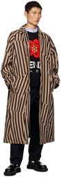 Kenzo Brown Kenzo Paris Stripe Coat