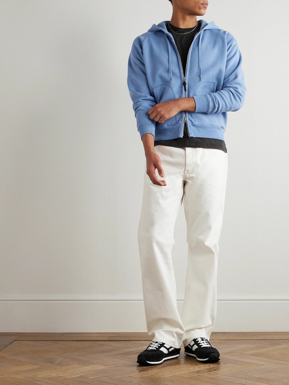 TOM FORD - Slim-Fit Cotton-Jersey Zip-Up Hoodie - Blue