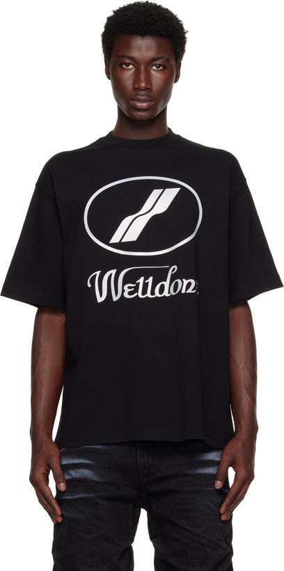 Photo: We11done Black 'WE11DONE' Logo T-shirt