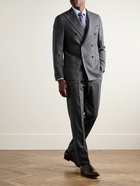 Caruso - Slim-Fit Double-Breasted Prince of Wales Checked Wool Suit Jacket - Gray