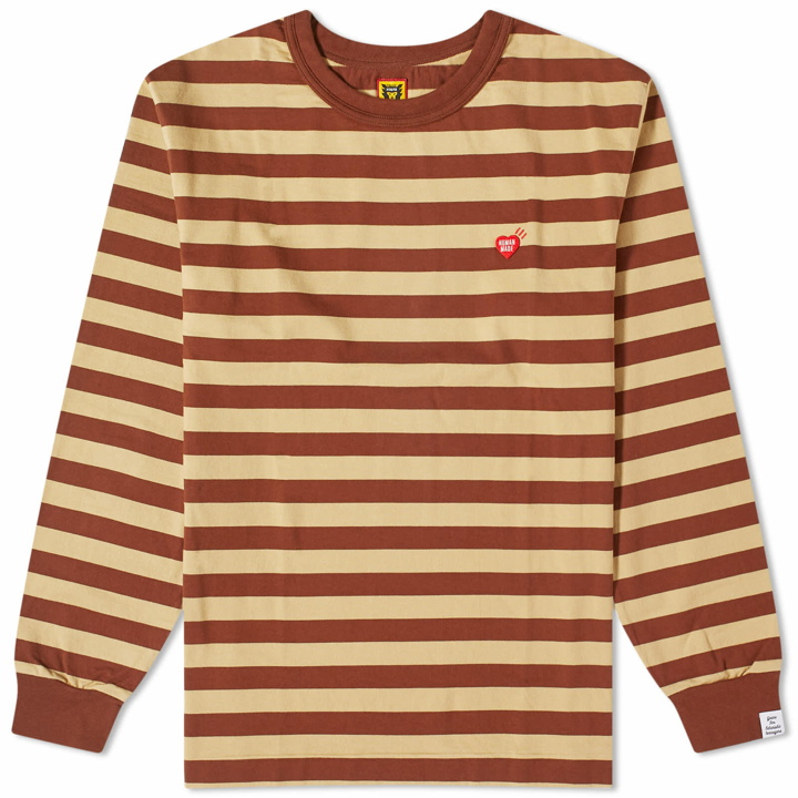 Photo: Human Made Men's Long Sleeve Striped T-Shirt in Brown