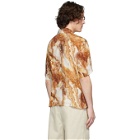 Deveaux New York Brown Silk Resort Shirt