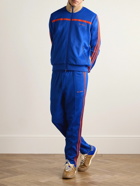 adidas Originals - Wales Bonner Straight-Leg Logo-Embroidered Striped Recycled-Jersey Track Pants - Blue