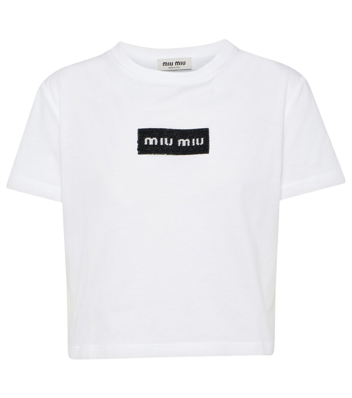 Photo: Miu Miu Logo cotton jersey T-shirt