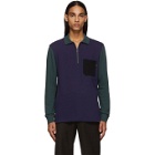 PS by Paul Smith Blue and Green Long Sleeve Polo