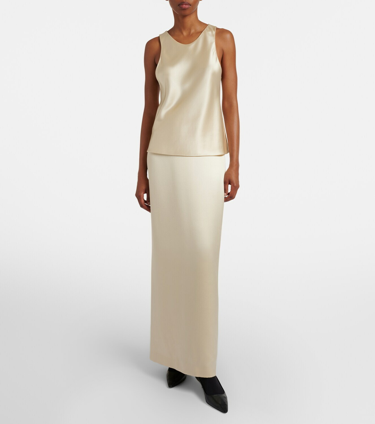 The Row Silk satin maxi skirt