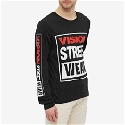 Vision Streetwear Men's Long Sleeve OG Box Logo T-Shirt in Black