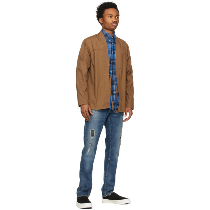 Naked and Famous Denim Blue Check Double-Faced Shirt