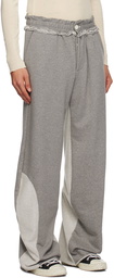 Edward Cuming Gray Paneled Trousers