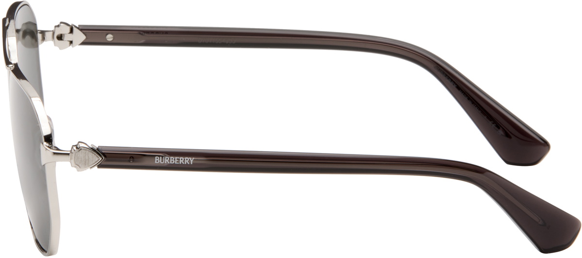 Burberry Silver Metal Shield Aviator Sunglasses​