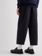 Comme des Garçons HOMME - Tapered Cropped Pleated Cotton-Canvas Trousers - Blue