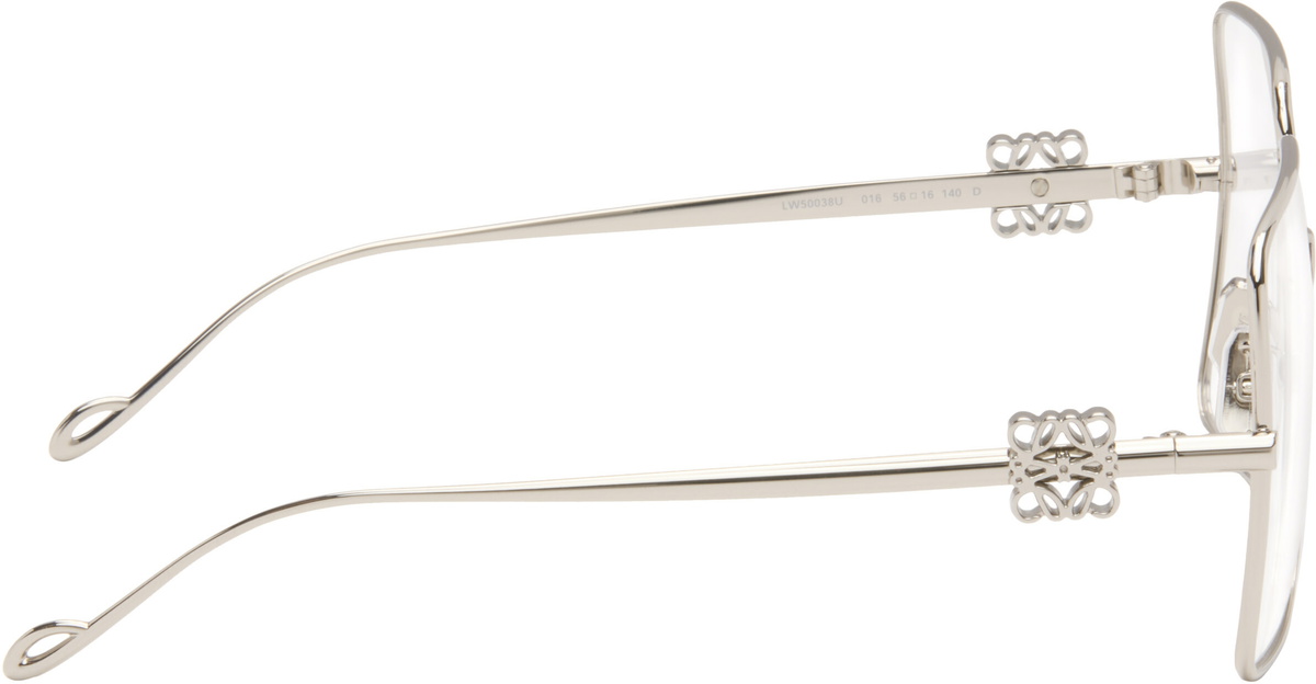 LOEWE Silver Oversize Square Retro Glasses