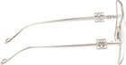 LOEWE Silver Oversize Square Retro Glasses