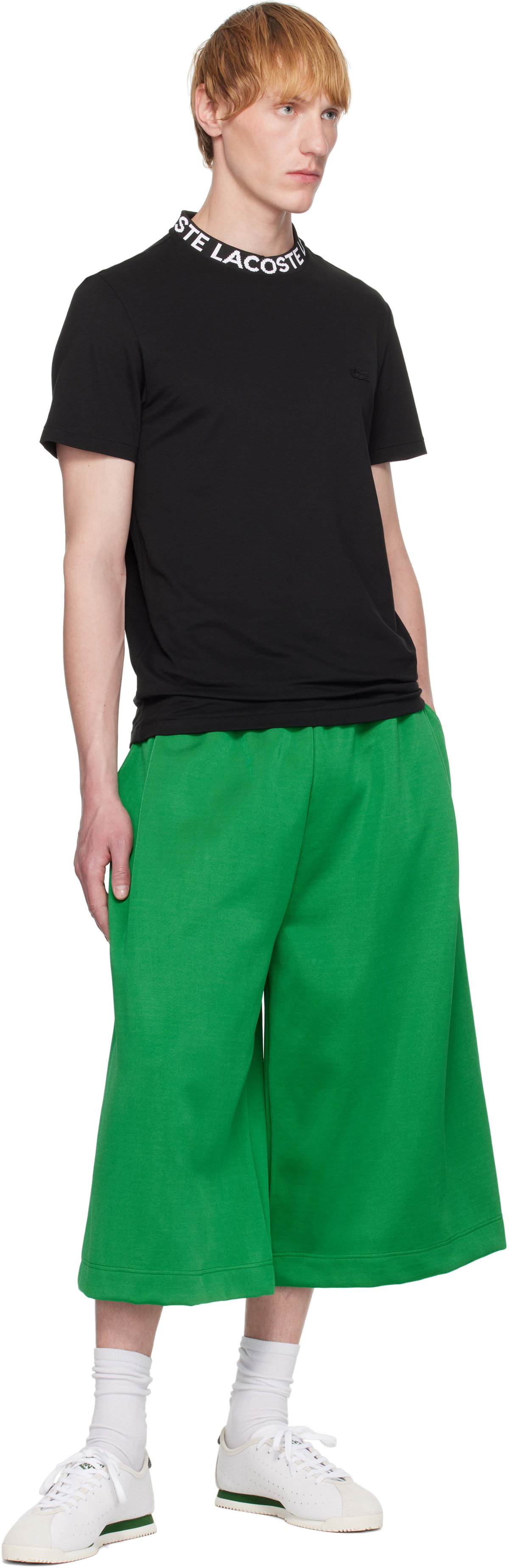【関税込み】Lacoste ブラック Branded ピケ Tシャツ LACOSTE tシャツ 「別注」LACOSTE×UR Functional Pique T-shirts