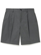 MR P. - Pleated Cotton-Twill Shorts - Gray