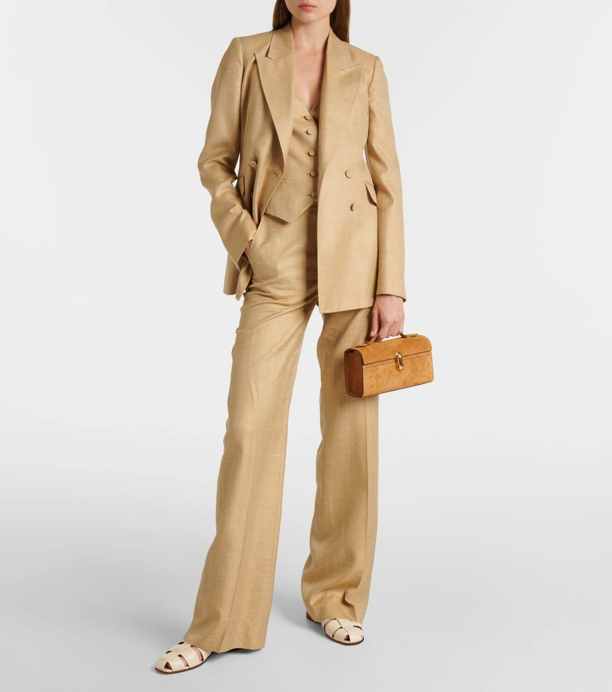 Savette Symmetry Pochette suede tote bag
