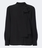 Gucci Tie-neck silk crêpe de chine blouse