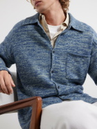 The Elder Statesman - Knitted-Cashmere and Silk-Bend Cardigan - Blue