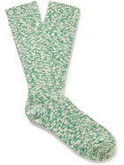 ANONYMOUS ISM - Slub Stretch Cotton-Blend Socks - Green