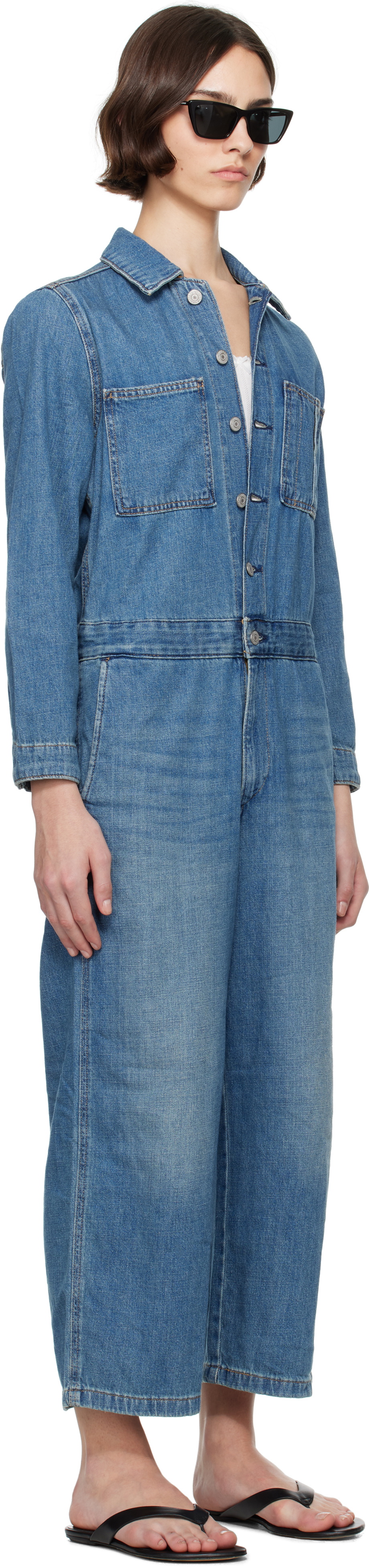 Levi's Blue Iconic Linen+ Denim Jumpsuit