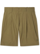 Moncler Genius - 2 Moncler 1952 Straight-Leg Pleated Cotton-Poplin Shorts - Brown