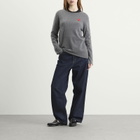 Comme des Garçons Play U Sweater Red Emblem Knit in Mid Grey