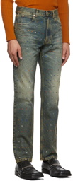 Martine Rose Blue & Brown Straight Leg Jeans