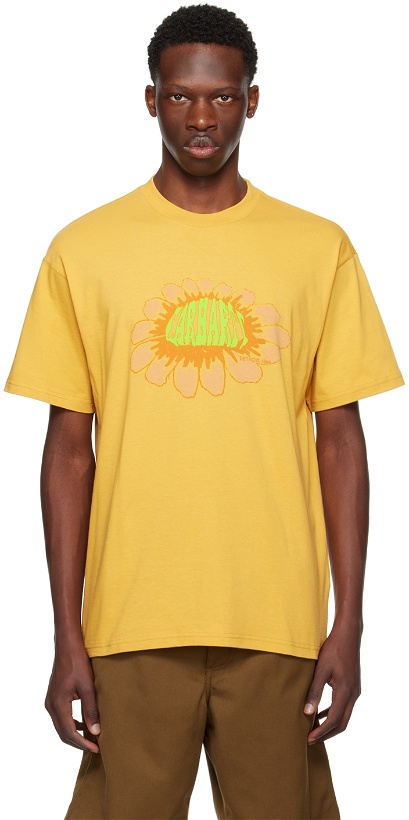 Photo: Carhartt Work In Progress Yellow Pixel Flower T-Shirt