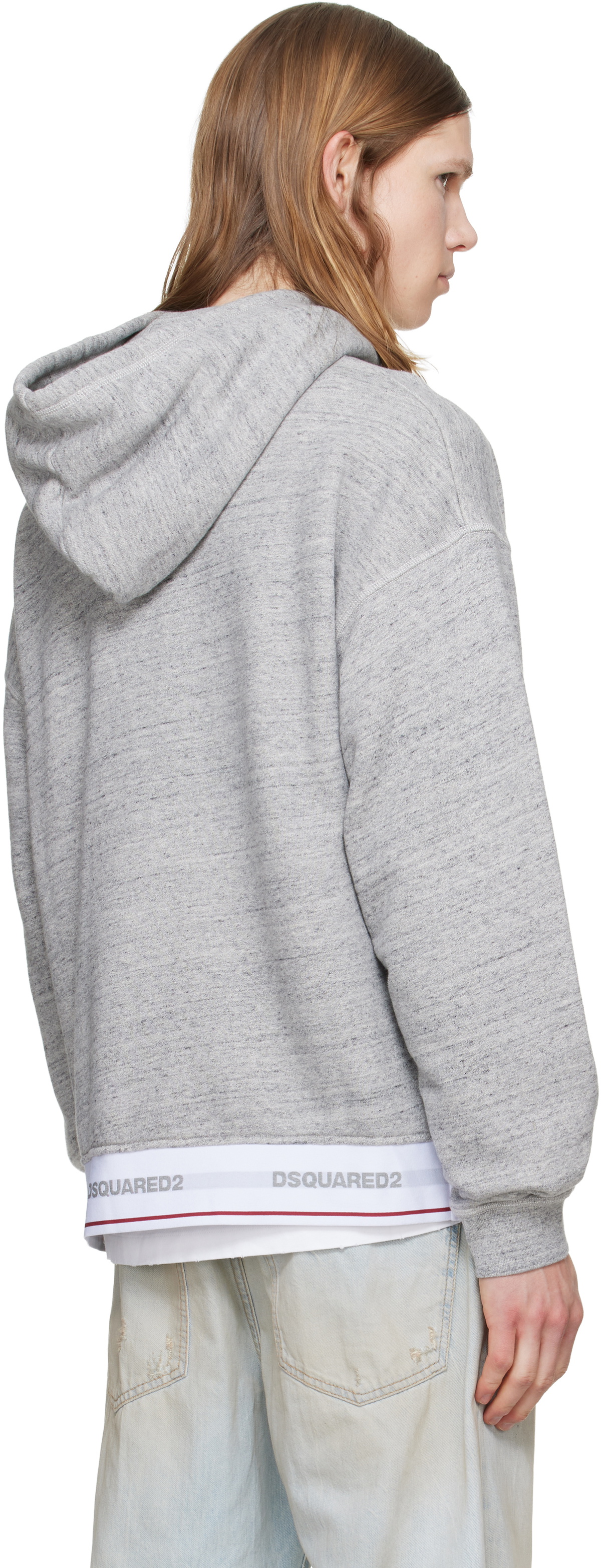 Dsquared2 Gray Dsquared2 Tape Relax Fit Hoodie