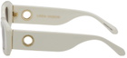 LINDA FARROW White & Gold Lola Sunglasses