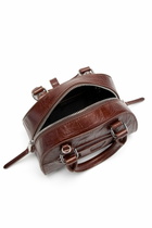 Diesel 1DR Dome-Mini bowling bag in croc-effect leather - Crossbody Bags Womens in Brown