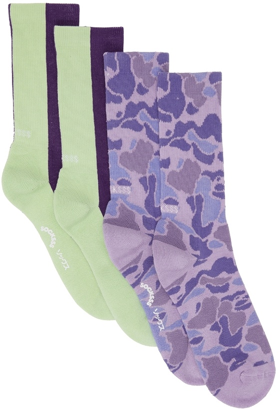 Photo: SOCKSSS Two-Pack Purple & Green Socks