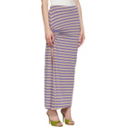Rabanne Purple Striped Viscose Jersey Piercing Maxi Skirt