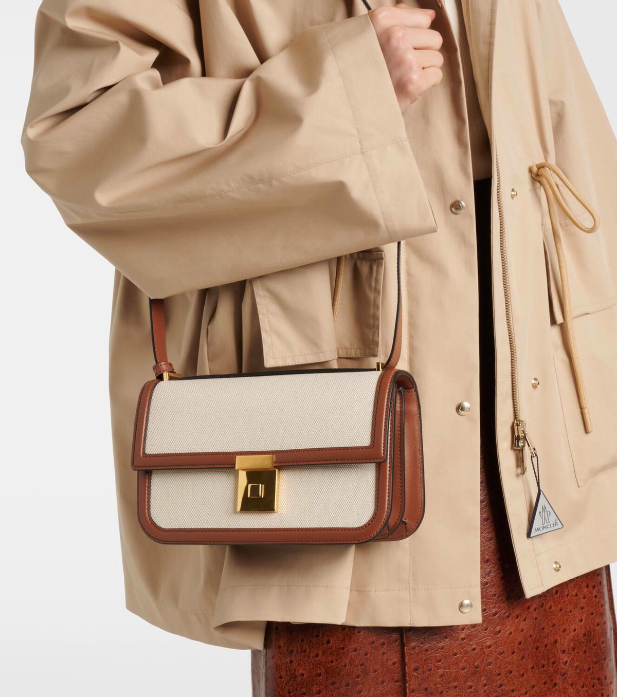 DeMellier Paris leather-trimmed shoulder bag