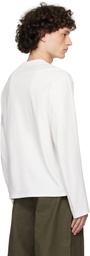 CARNET-ARCHIVE White '3 Stitches 3 Metal Plates' Long Sleeve T-shirt