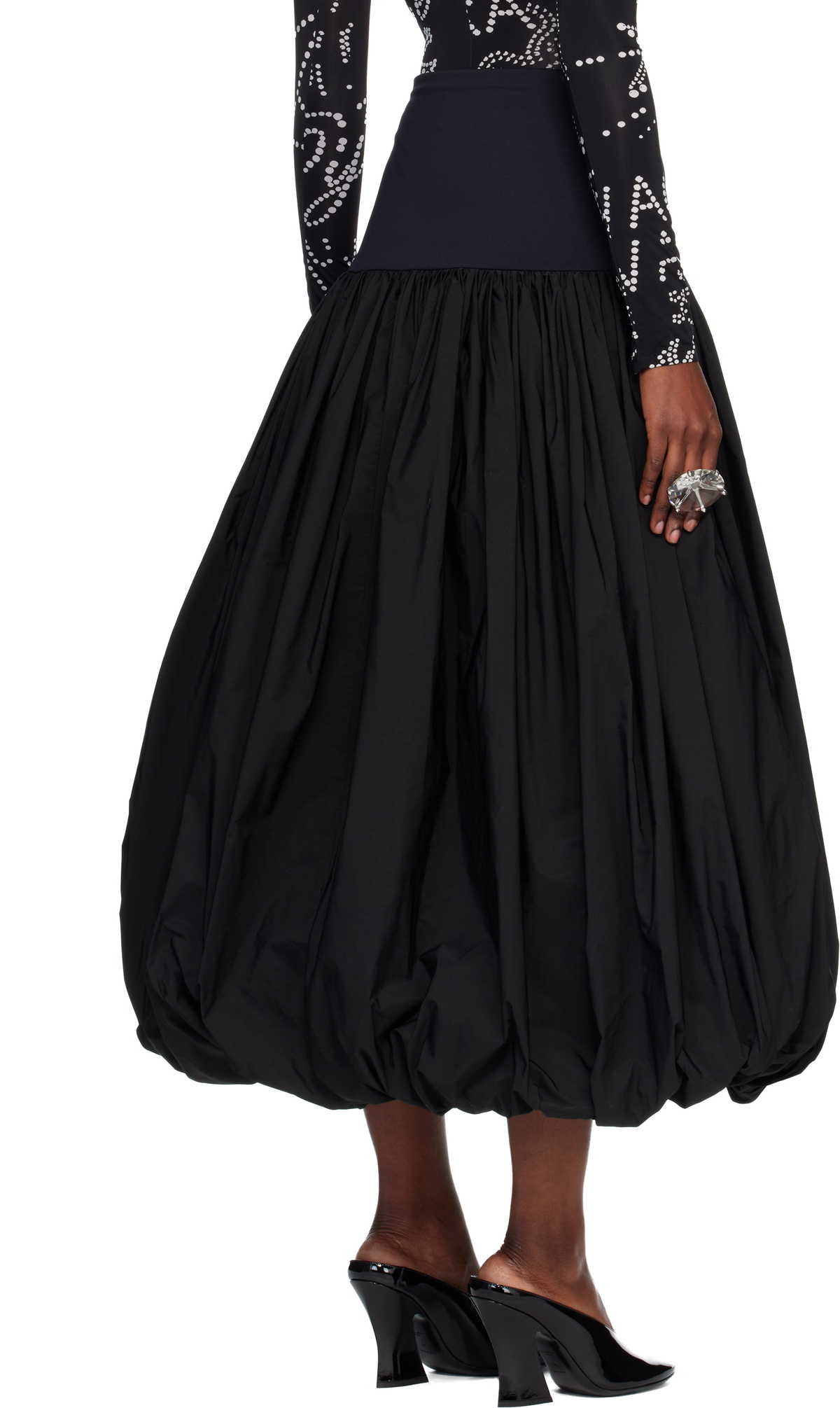 VAQUERA Black Ball Maxi Skirt