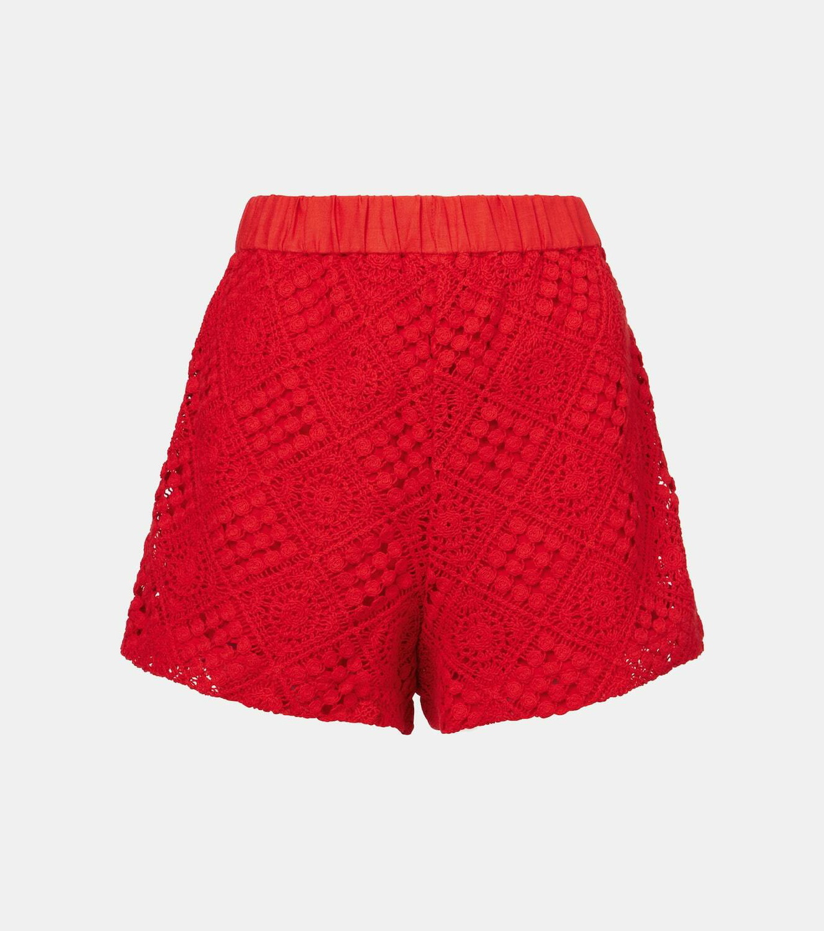 SIR Crochet high-rise cotton-blend shorts