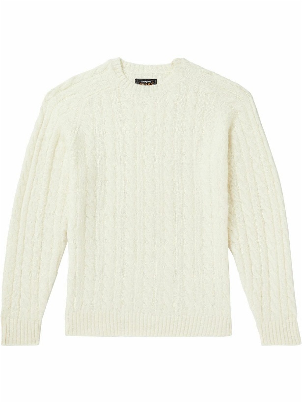 Photo: Beams Plus - Cable-Knit Wool-Blend Sweater - Neutrals