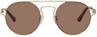 MCQ Gold Metal Round Sunglasses