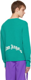 Palm Angels Green Intarsia Sweater