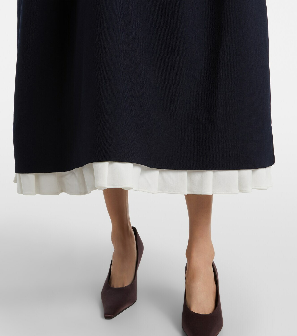 Shushu/Tong Bow-detail wool and silk midi dress